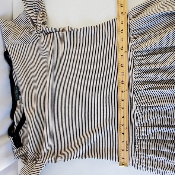 LRL Lauren Ralph Lauren Striped Tiered Dress Size L Stretch Cotton Preppy - Picture 7 of 10